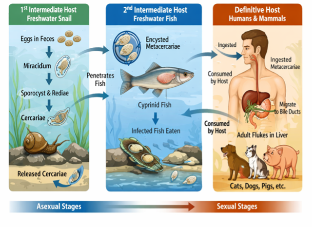 Life Cycle of Clonorchis sinesis